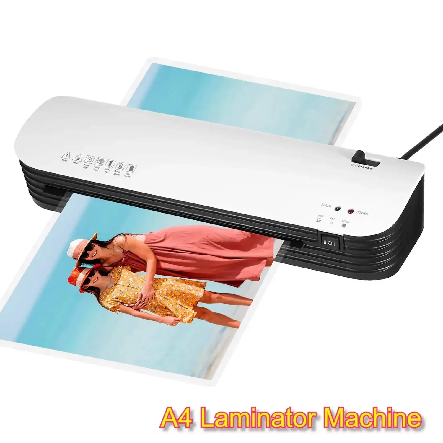 Mini máquina laminadora de papel A4, plastificante de documentos, dispositivo laminador térmico, Kit de laminación en frío y caliente, sistema de 2 rodillos